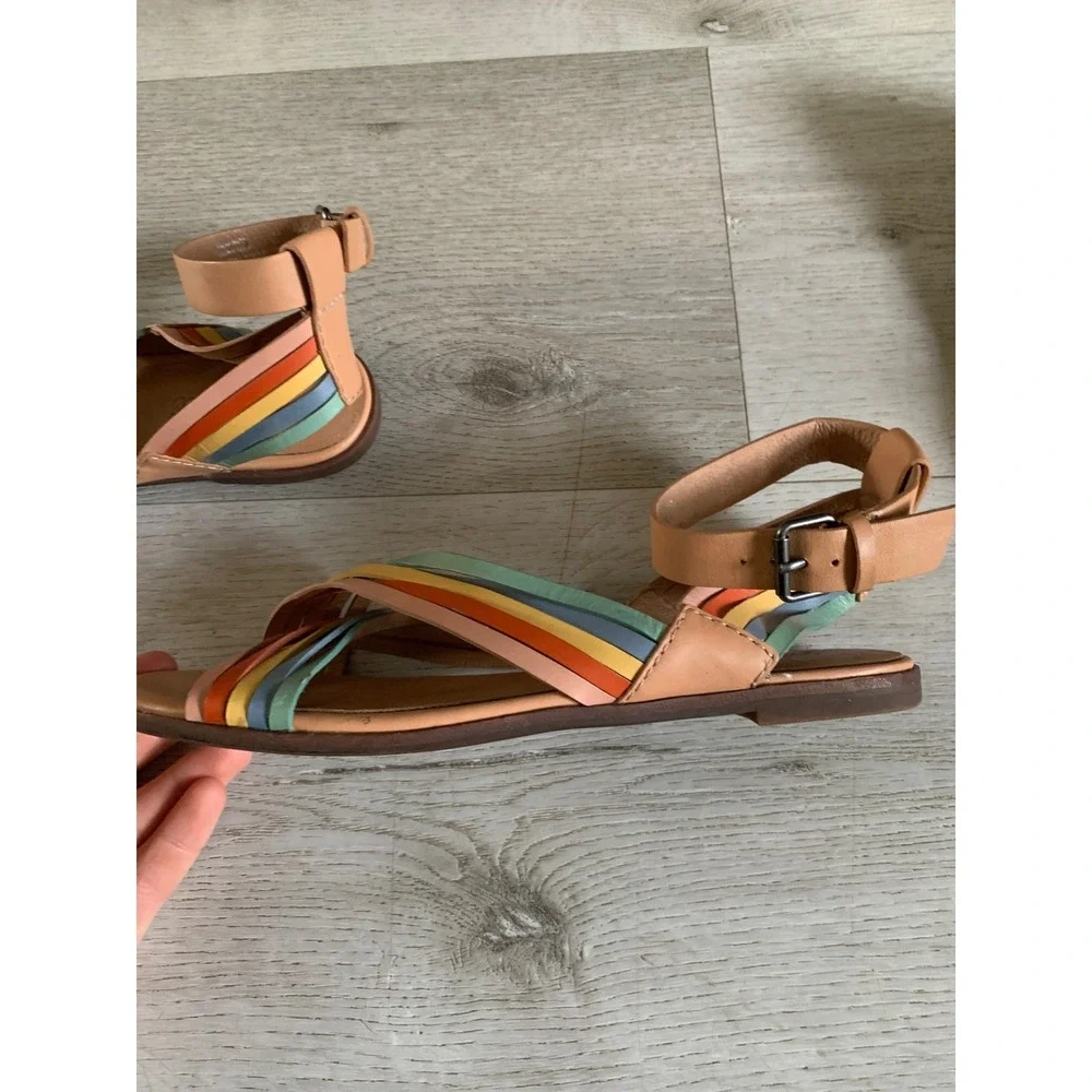 Madewell The Samira Flat Womens Sandal leather‎ soft colorful sandal beige